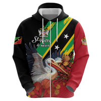 Personalized Saint Kitts and Nevis Pelican Hoodie Royal Poinciana Flowers - Wonder Print Shop