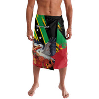 Personalized Saint Kitts and Nevis Pelican Lavalava Royal Poinciana Flowers - Wonder Print Shop