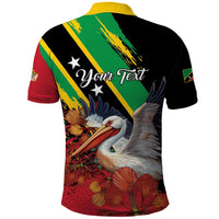 Personalized Saint Kitts and Nevis Pelican Polo Shirt Royal Poinciana Flowers - Wonder Print Shop