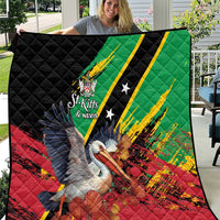 Saint Kitts and Nevis Pelican Quilt Royal Poinciana Flowers - Wonder Print Shop