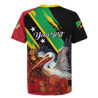 Personalized Saint Kitts and Nevis Pelican Rugby Jersey Royal Poinciana Flowers - Wonder Print Shop