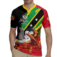 Personalized Saint Kitts and Nevis Pelican Rugby Jersey Royal Poinciana Flowers - Wonder Print Shop