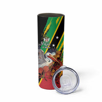 Personalized Saint Kitts and Nevis Pelican Skinny Tumbler Royal Poinciana Flowers - Wonder Print Shop