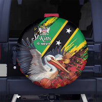 Saint Kitts and Nevis Pelican Spare Tire Cover Royal Poinciana Flowers - Wonder Print Shop