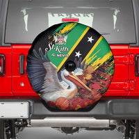 Saint Kitts and Nevis Pelican Spare Tire Cover Royal Poinciana Flowers - Wonder Print Shop