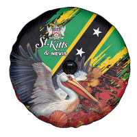 Saint Kitts and Nevis Pelican Spare Tire Cover Royal Poinciana Flowers - Wonder Print Shop