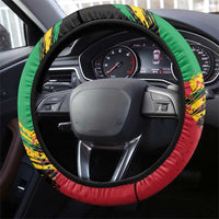 Saint Kitts and Nevis Pelican Steering Wheel Cover Royal Poinciana Flowers - Wonder Print Shop