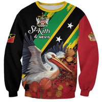 Personalized Saint Kitts and Nevis Pelican Sweatshirt Royal Poinciana Flowers - Wonder Print Shop