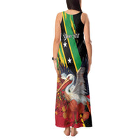 Personalized Saint Kitts and Nevis Pelican Tank Maxi Dress Royal Poinciana Flowers - Wonder Print Shop