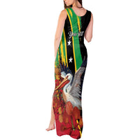 Personalized Saint Kitts and Nevis Pelican Tank Maxi Dress Royal Poinciana Flowers - Wonder Print Shop