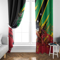 Saint Kitts and Nevis Pelican Window Curtain Royal Poinciana Flowers - Wonder Print Shop