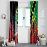 Saint Kitts and Nevis Pelican Window Curtain Royal Poinciana Flowers - Wonder Print Shop