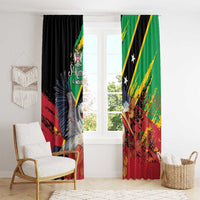 Saint Kitts and Nevis Pelican Window Curtain Royal Poinciana Flowers - Wonder Print Shop