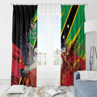 Saint Kitts and Nevis Pelican Window Curtain Royal Poinciana Flowers - Wonder Print Shop