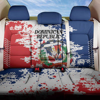 Dominican Republic Restoration Day Back Car Seat Cover Coat Of Arms Flag Colors - Wonder Print Shop