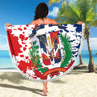 Dominican Republic Restoration Day Beach Blanket Coat Of Arms Flag Colors - Wonder Print Shop
