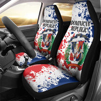 Dominican Republic Restoration Day Car Seat Cover Coat Of Arms Flag Colors - Wonder Print Shop