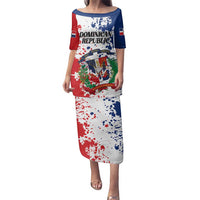 Personalized Dominican Republic Restoration Day Family Matching Puletasi and Hawaiian Shirt Coat Of Arms Flag Colors - Wonder Print Shop