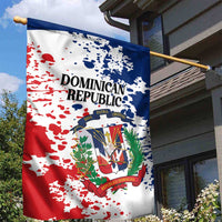 Dominican Republic Restoration Day Garden Flag Coat Of Arms Flag Colors - Wonder Print Shop