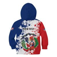 Personalized Dominican Republic Restoration Day Kid Hoodie Coat Of Arms Flag Colors - Wonder Print Shop