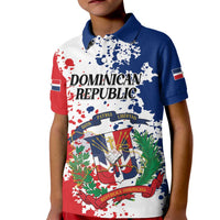 Personalized Dominican Republic Restoration Day Kid Polo Shirt Coat Of Arms Flag Colors - Wonder Print Shop