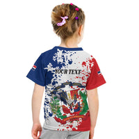 Personalized Dominican Republic Restoration Day Kid T Shirt Coat Of Arms Flag Colors - Wonder Print Shop