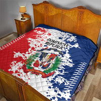 Dominican Republic Restoration Day Quilt Coat Of Arms Flag Colors - Wonder Print Shop