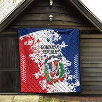 Dominican Republic Restoration Day Quilt Coat Of Arms Flag Colors - Wonder Print Shop
