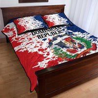 Dominican Republic Restoration Day Quilt Bed Set Coat Of Arms Flag Colors - Wonder Print Shop