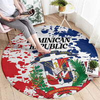 Dominican Republic Restoration Day Round Carpet Coat Of Arms Flag Colors - Wonder Print Shop