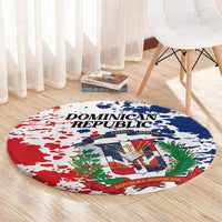Dominican Republic Restoration Day Round Carpet Coat Of Arms Flag Colors - Wonder Print Shop
