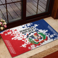 Dominican Republic Restoration Day Rubber Doormat Coat Of Arms Flag Colors - Wonder Print Shop