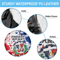 Dominican Republic Restoration Day Spare Tire Cover Coat Of Arms Flag Colors - Wonder Print Shop