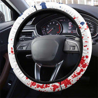 Dominican Republic Restoration Day Steering Wheel Cover Coat Of Arms Flag Colors - Wonder Print Shop