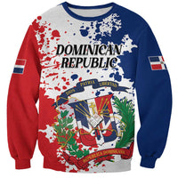 Personalized Dominican Republic Restoration Day Sweatshirt Coat Of Arms Flag Colors - Wonder Print Shop