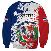 Personalized Dominican Republic Restoration Day Sweatshirt Coat Of Arms Flag Colors - Wonder Print Shop