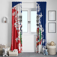 Dominican Republic Restoration Day Window Curtain Coat Of Arms Flag Colors - Wonder Print Shop