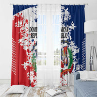 Dominican Republic Restoration Day Window Curtain Coat Of Arms Flag Colors - Wonder Print Shop