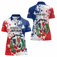 Personalized Dominican Republic Restoration Day Women Polo Shirt Coat Of Arms Flag Colors - Wonder Print Shop