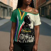 Personalized Nelson Mandela Day Cross Shoulder Shirt South Africa Vintage Stylized