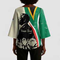 Personalized Nelson Mandela Day Kimono Sleeve Blouse South Africa Vintage Stylized