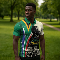 Personalized Nelson Mandela Day Zipper Polo Shirt South Africa Vintage Stylized