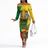 Personalised Benin August 1st 1960 Off The Shoulder Long Sleeve Dress Happy Independence Day