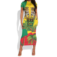 Personalised Benin August 1st 1960 Short Sleeve Bodycon Dress Happy Independence Day