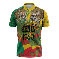 Personalised Benin August 1st 1960 Zipper Polo Shirt Happy Independence Day