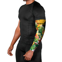 Personalized Jamaica Pineapple Arm Sleeves Coat of Arms Tropical Flowers