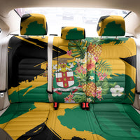 Jamaica Pineapple Back Car Seat Cover Coat of Arms Tropical Flowers