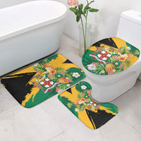 Jamaica Pineapple Bathroom Set Coat of Arms Tropical Flowers