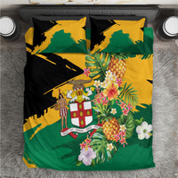 Jamaica Pineapple Bedding Set Coat of Arms Tropical Flowers