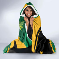 Jamaica Pineapple Hooded Blanket Coat of Arms Tropical Flowers